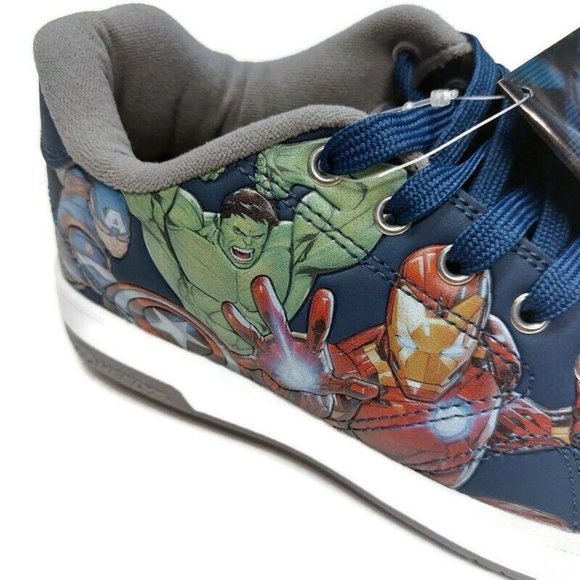 HEELYS Marvel Avengers Skate Shoes HES10506 Iron Man Blue Youth Size 5 Womens 6 - Picture 2 of 10